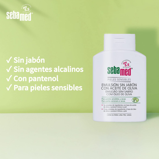 Sebamed Olive Face & Body Wash|Ph 5.5|Soap Free|For Sensitive Dry Skin|With Olive Oil And Panthenol 200Ml