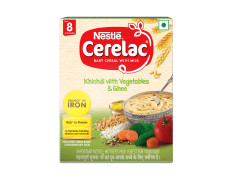 Nestle Cerelac Baby Cereal with Milk , Khichdi with Vegetables & Ghee , From 8 to 24 Months ,Stage 2, Source of Iron & Protein , 300g