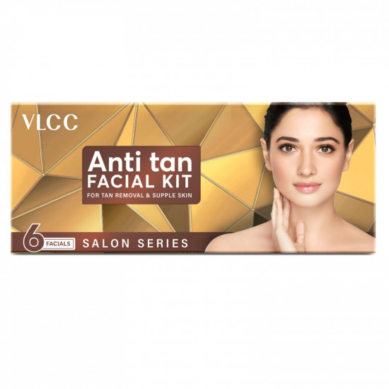 VLCC Salon Series Anti Tan Facial Kit ( 6 Facials ) - 300g - At Home Anti-Tan Facial Kit | Fights Sun Tan, Uneven Skin Tone | Refines and Brightens Skin Tone For Glowing Complexion
