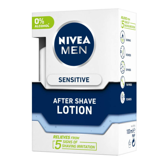 NIVEA MEN Shaving, Sensitive After Shave Lotion for Face, 100ml