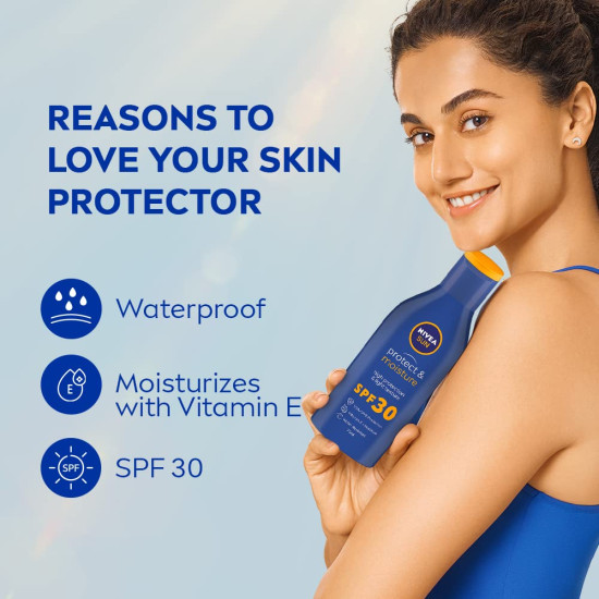 NIVEA SUN Protect and Moisture 75ml SPF 30 Sunscreen| PA++ UVA - UVB Protection System| Water Resistant| For Men & Women