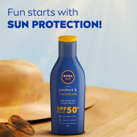NIVEA SUN Protect and Moisture 75ml SPF 50 Sunscreen| PA+++ UVA - UVB Protection System| Vitamin E + Moisture| Very Water Resistant| For Men & Women
