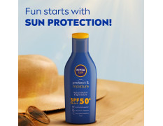NIVEA SUN Protect and Moisture 75ml SPF 50 Sunscreen| PA+++ UVA - UVB Protection System| Vitamin E + Moisture| Very Water Resistant| For Men & Women