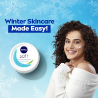 NIVEA Soft Light Moisturizer, 300 ml, for Face, Hand & Body, Non-Greasy Cream with Vitamin E & Jojoba Oil for Instant Hydration