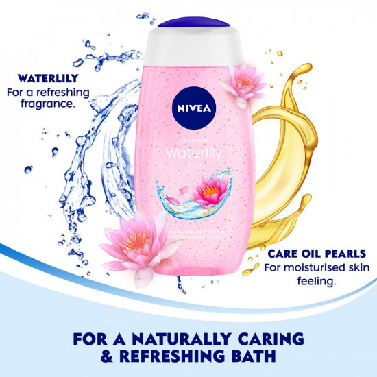NIVEA Waterlily & Oil 250ml Body Wash| Shower Gel with Care Oil Pearls| Refreshing Scent of Waterlily Flower|Clean, Healthy & Moisturized Skin