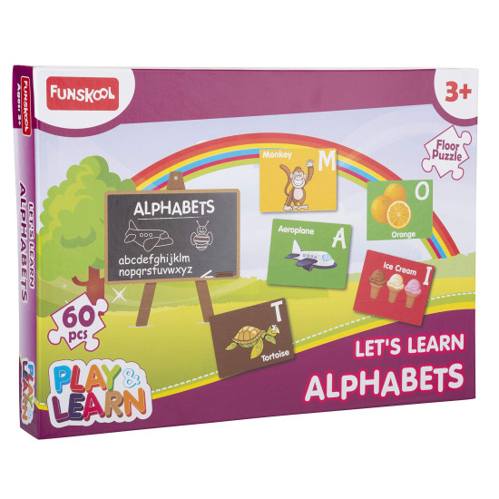 Funskool - Play & Learn-Alphabet,Educational,60 Pieces,Puzzle,for 3 Year Old Kids and Above,Toy