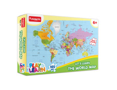 Funskool Play & Learn-World Map, Educational, 105 Pieces, Puzzle, For 6 Year Old Kids And Above
