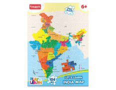 Funskool Play, Read & Learn India Toy Map, Educational, 104 Pieces, Puzzle, For 6 year Old Kids And Above, Multi Color