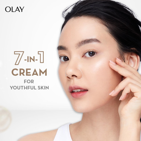 Olay Total Effects Day Cream |with Vitamin B5, Niacinamide, Green Tea, SPF 15 |Fights 7 signs of ageing for glowing, hydrated and younger looking skin with UV protection |Suitable for Normal, Dry, Oily & Combination skin |50 gm
