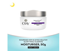 Olay Natural Aura Night Cream | Nourishes Skin for Healthy Glow | Fights 7 Signs of Ageing | With Niacinamide and Vitamin E | Normal, Oily, Dry, Combination Skin | 50g