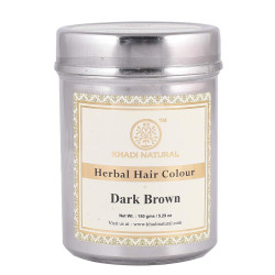 Khadi Natural Dark Brown Hair Colour | Herbal Hair Colour | Natural Hair Powder for Dark Brown Hair | Free From Harsh Chemicals | Suitable for All Hair Types