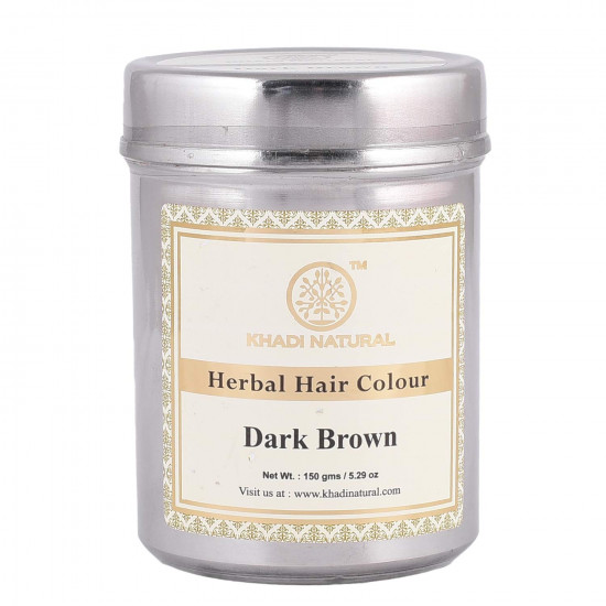 Khadi Natural Dark Brown Hair Colour | Herbal Hair Colour | Natural Hair Powder for Dark Brown Hair | Free From Harsh Chemicals | Suitable for All Hair Types