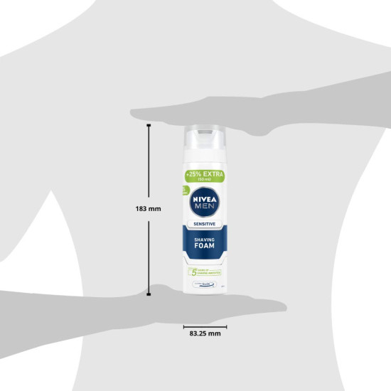 NIVEA MEN Shaving, Sensitive Shaving Foam for Face, 250ml