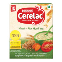 Nestle Cerelac Baby Cereal with Milk , Wheat - Rice Mixed Veg , From 10 to 24 Months , Stage 3, Source of Iron & Protein , 300g