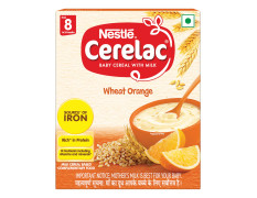 Nestle Cerelac Baby Cereal with Milk , Wheat Orange , From 8 to 24 Months ,Stage 2, Source of Iron & Protein , 300g