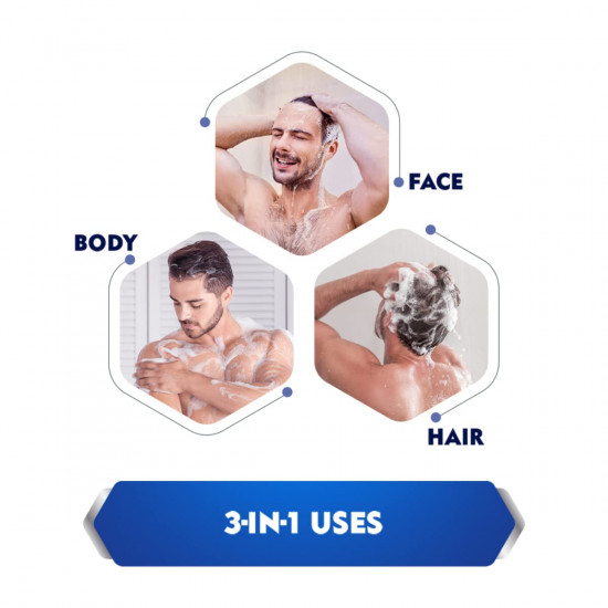 NIVEA MEN Vitality Fresh 250ml Body Wash| Shower Gel for Face, Body & Hair| Power of Ocean Minerals| Long Lasting Summer Freshness |Clean, Healthy & Moisturized Skin