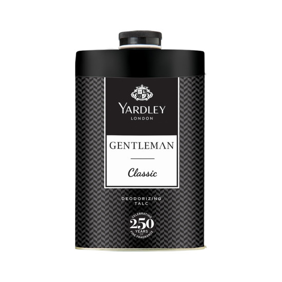 Yardley London Gentleman Classic Deodorizing Talc Spray for Men with Calcium, Carbonate, Magnisum, Carbonate, Fragrance, Dipropylene Glycol, Calcium, Silicate, Triclosan, Pack of 1, 250g