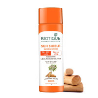 Biotique Bio Sandalwood Sunscreen Ultra Soothing Face Lotion, SPF 50+ |Ultra Protective Lotion| Keeps Skin Soft, Fair and Moisturized| Water Resistant| For All Skin Types| 190ml