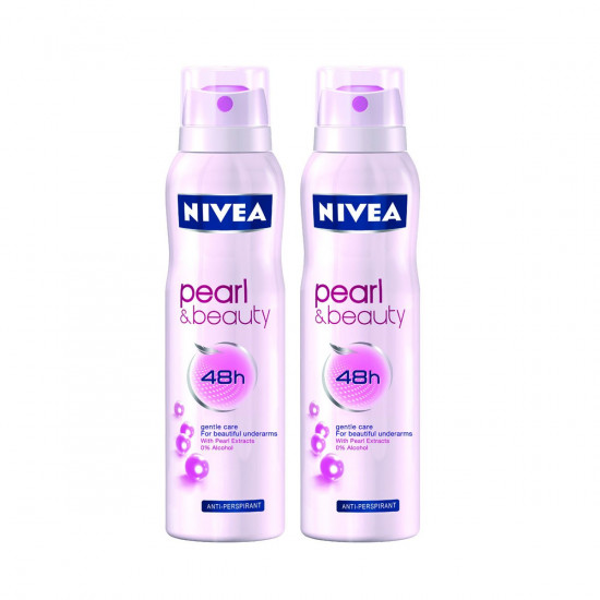 Nivea for Women Pearl Beauty Deodorant (Pack of 2) 150 ml