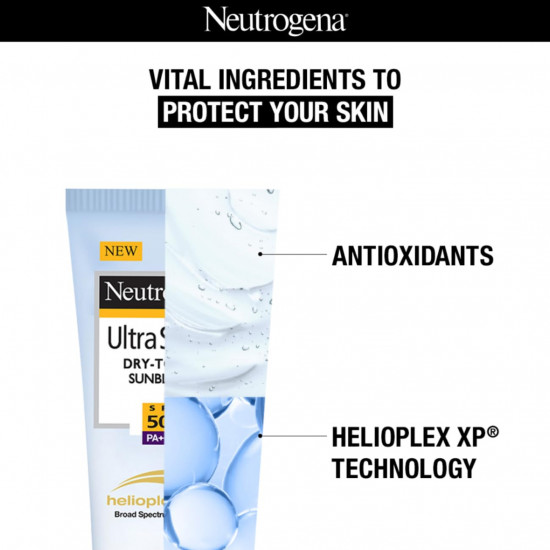 Neutrogena Ultra Sheer Sunscreen SPF 50+ | Broad Spectrum UVA/UVB | Blue light protect | No White Cast | Water resistant, Ultra light & Non sticky | Oily, Dry & Sensitive Skin | 30 g (Pack of 1)