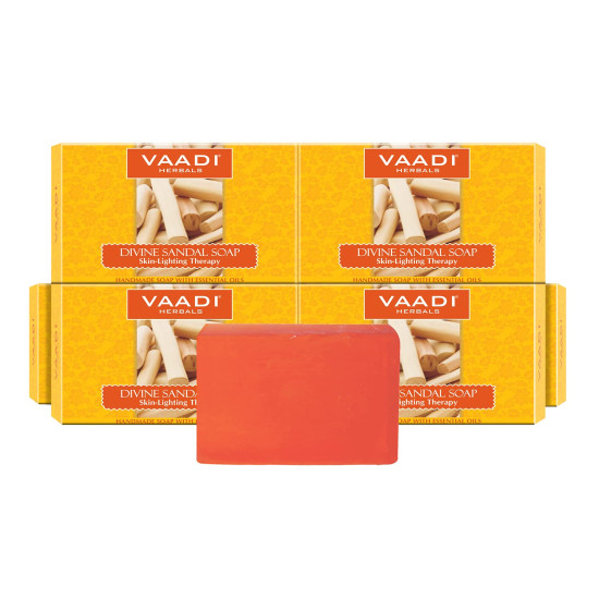 Vaadi Herbals Divine Sandal Soap with Saffron and Turmeric, 75g x 6