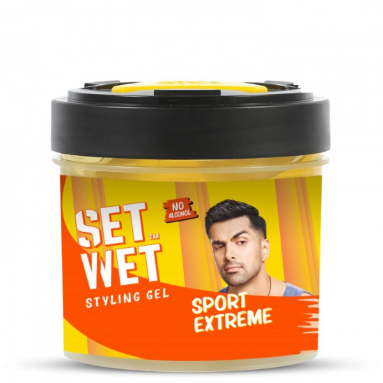Set Wet Styling Hair Gel for Men - Sport Extreme, 250gm | Extreme Hold, High Shine |For Short to Medium Hair| No Alcohol, No Sulphate