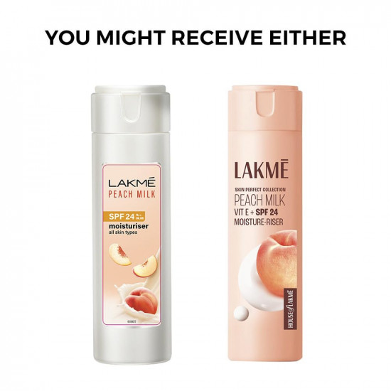 Lakme Peach Milk Moisturizer SPF 24 Sunscreen Lotion,Locks Moisture For 12 Hrs,Sun Protection,120 ml