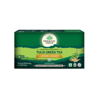 Organic India Tulsi Green Tea, Lemon Ginger - 18 Tea Bags