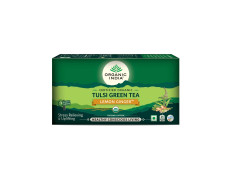 Organic India Tulsi Green Tea, Lemon Ginger - 18 Tea Bags