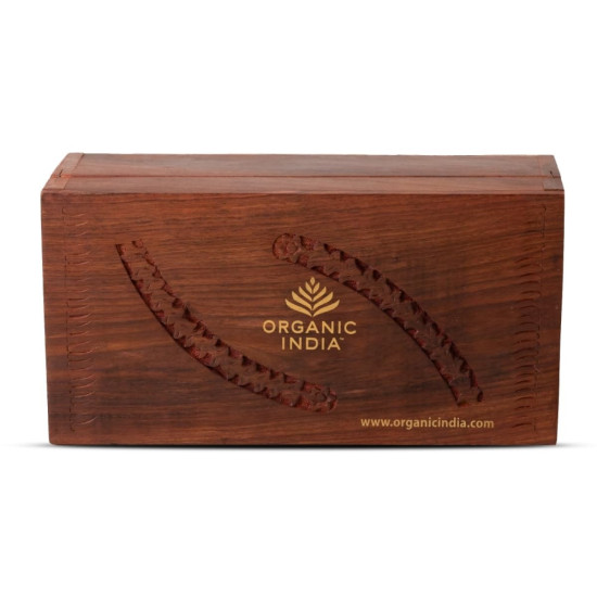Organic India Tulsi Wooden Gift Box - 100 Tea Bags