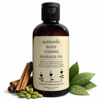 Auravedic Body Toning Body Massage Oil for full bodyy relax 200ml Body Oil for Winter Body oil after bath for daily use Body oil for glowing skin Stretch Mark Removal Massage Oill For women men