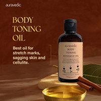 Auravedic Body Toning Body Massage Oil for full bodyy relax 200ml Body Oil for Winter Body oil after bath for daily use Body oil for glowing skin Stretch Mark Removal Massage Oill For women men