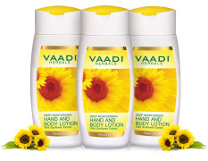 Vaadi Herbals Hand and Body Lotion with Sunflower Extract, 110ml x 3