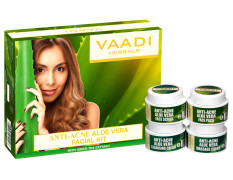 Vaadi Herbals Anti Acne Aloe Vera Facial Kit with Green Tea Extract, 70g