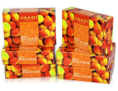 Vaadi Herbals Super Value Perky Peach Soap with Almond Oil, 75gms x 6