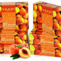 Vaadi Herbals Super Value Perky Peach Soap with Almond Oil, 75gms x 6