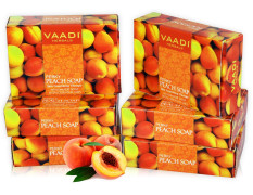 Vaadi Herbals Super Value Perky Peach Soap with Almond Oil, 75gms x 6