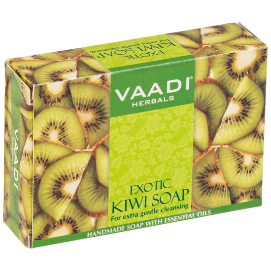 Vaadi Herbals Super Value Exotic Kiwi Soap with Green Apple Extract, 75gms x 6