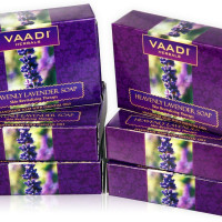 Vaadi Herbals Super Value Heavenly Lavender Soap with Rosemary Extract, 75gms x 6