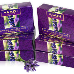 Vaadi Herbals Super Value Heavenly Lavender Soap with Rosemary Extract, 75gms x 6