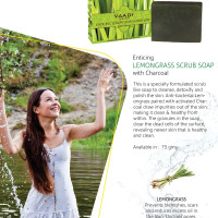 Vaadi Herbals Super Value Enticing Lemongrass Scrub Soap, 75gms x 6