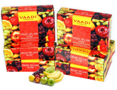 Vaadi Herbals Super Value Fruit Splash Soap with Extracts of Orange, Peach, Green Apple and Lemon, 75gms x 6