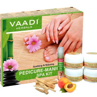 Vaadi Herbals Soothing and Refreshing Pedicure Manicure Spa Kit, Cream and Oil Set, 135g