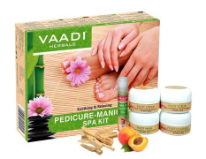Vaadi Herbals Soothing and Refreshing Pedicure Manicure Spa Kit, Cream and Oil Set, 135g