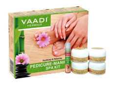 Vaadi Herbals Soothing and Refreshing Pedicure Manicure Spa Kit, Cream and Oil Set, 135g