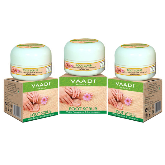 Vaadi Herbals Value Foot Scrub with Fenugreek and Lemongrass Oil, 30gmsx3