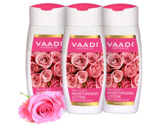 Vaadi Herbals Value Moisturising Lotion with Pink Rose Extract, 3 x 110ml