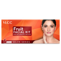 VLCC Salon Series Fruit Facial Kit - ( 6 Facials ) - 300 g | At Home Fruit Facial | Tightens Skin, Lightens Dark Spots & Brightens Skin Tone | Papaya, Cucumber, Peach, Orange & Green Apple.