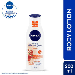 NIVEA Natural Glow Cell Repair 200ml Body Lotion | SPF 15 & 50 X Vitamin C for Summer Protection |With Camu Camu & Acerola Cherry Extracts | Gives Even Toned & Smooth Skin |For All Skin Types