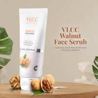 VLCC Walnut Face Scrub - 80g | Moisturizing Scrub For Mild Exfoliation | Helps Reduce Skin Damage | Soothing, Calming and Brightening Scrub | Tanning Protection Against Sun Damage.
